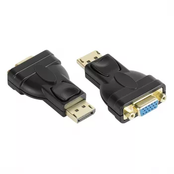 Sovitin DisplayPort-pistoke–VGA-liitin, 1920*1200 @60Hz, kullatut koskettimet, Good Connections (DP-AD12)