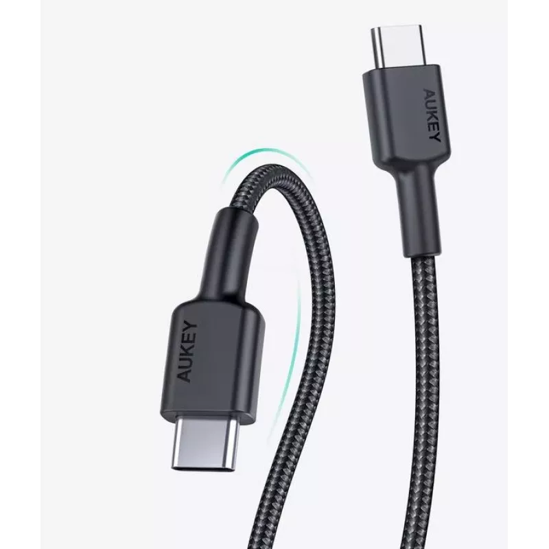 Aukey CB-CD45 USB-C – USB-C -kaapeli, Quick Charge, 0,9 m, musta