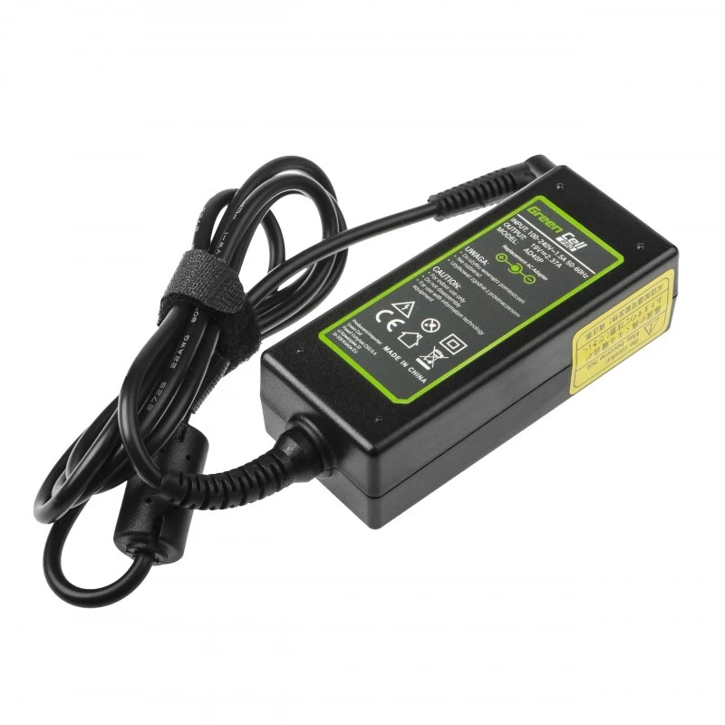 Verkkolaite Green Cell AD40P 45W kannettaville, 19V 2,37A, AC-DC, 100–240V tulo, musta