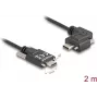 DeLOCK USB 2.0 -kaapeli USB Type-C -pistoke USB Type-C -pistokkeeseen kulma vasen/oikea PD 3.0 60W 2 m
