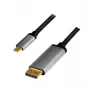 LogiLink CUA0100 kaapeliadapteri DisplayPort USB 3.2 Gen1 Type-C 1,8m musta harmaa