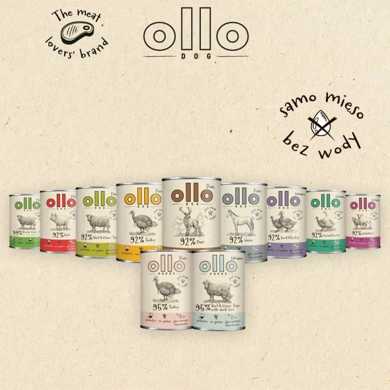 OLLO Pure Horse - märkäruoka koirille - 400g