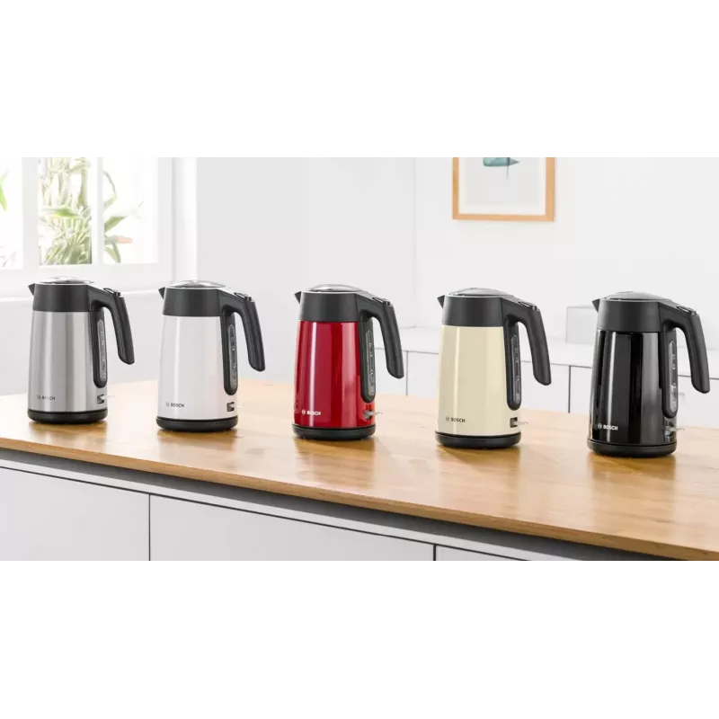 Sähköinen vedenkeitin Bosch TWK7L464 – 1,7 l tilavuus, 2400 W, punainen, muovikotelo