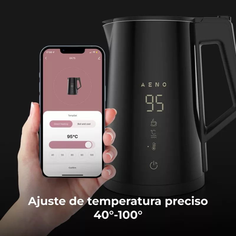 AENO EK7S vedenkeitin 1,7 l 2200 W musta