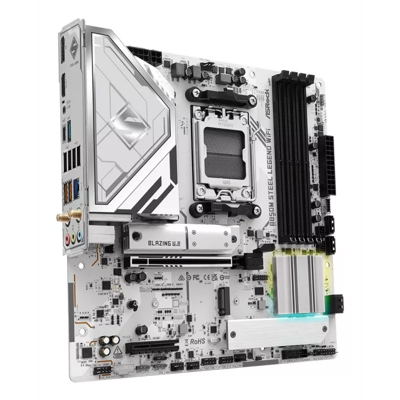 Emolevy ASRock B850M Steel Legend WiFi — AMD B850, kanta AM5, microATX, DDR5, 4 DIMM, Wi-Fi 7, 2.5Gb LAN