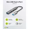 Goobay Slim 4-porttinen USB-keskitin, USB-A – USB-C™/USB-A, USB 3.2 (74458)