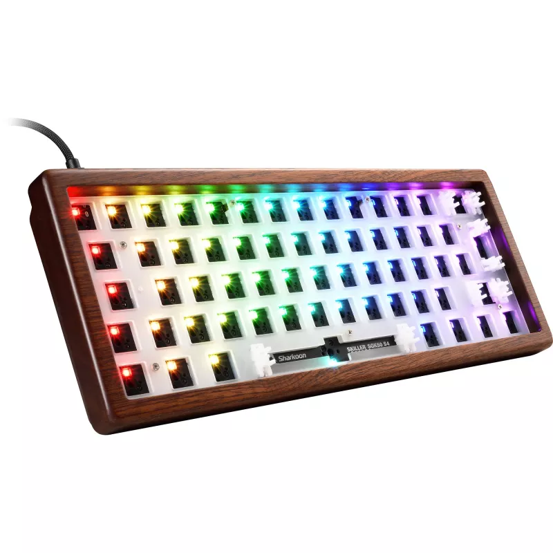 Sharkoon pelinäppäimistö Skiller SGK50S4 Gen2 Wood Barebone