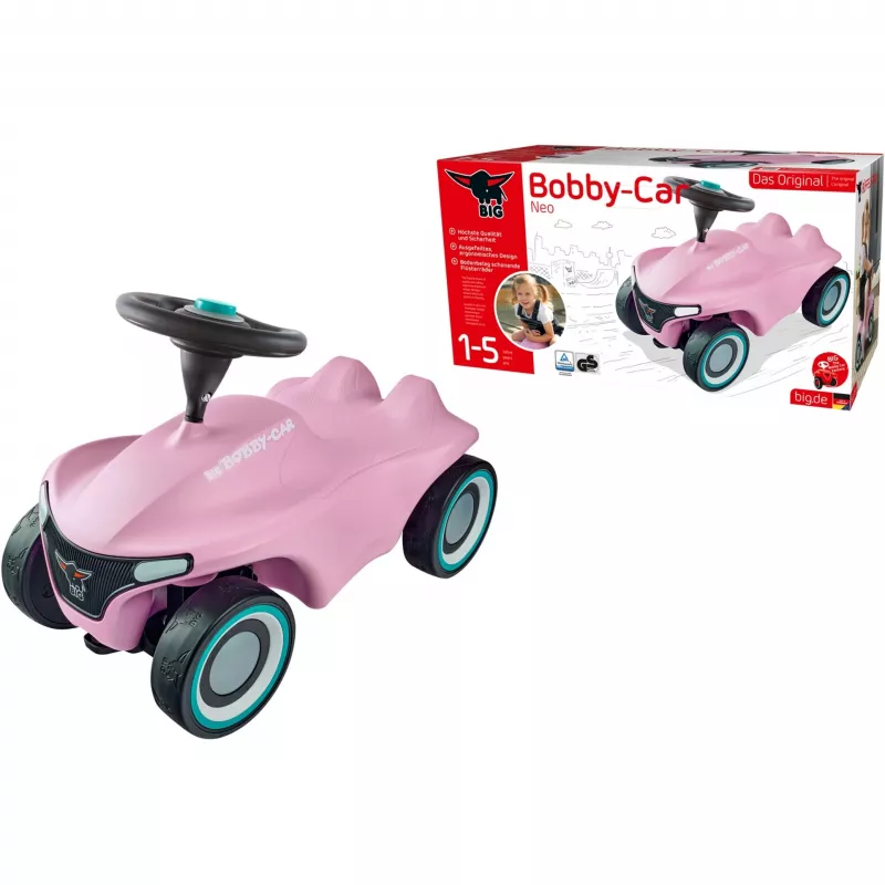 Kävelypyörä Simba‑Dickie BIG Bobby‑Car‑Neo Rosé, työnnettävä ajoneuvo lapsille (pinkki)