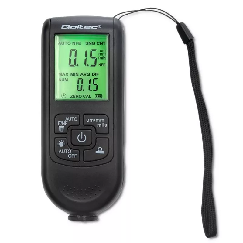 Qoltec maalinpaksuusmittari LCD-näytöllä | 0~2000 µm