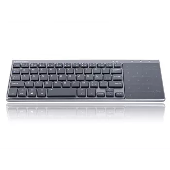 Tracer EXpert RF on ergonominen täysikokoinen langaton näppäimistö QWERTY-asettelulla, kalvonäppäimillä ja ohuella mustanharmaa muotoilulla. Koti- ja toimistokäyttöön suunniteltu näppäimistö yhdistää integroidun kosketuslevyn ja multimedianäppäimet 2,4-GHz langattomaan yhteyteen tarjoten kompaktin syöttöratkaisun televisioille, konsoleille, kannettaville ja perinteisille PC-tietokoneille.