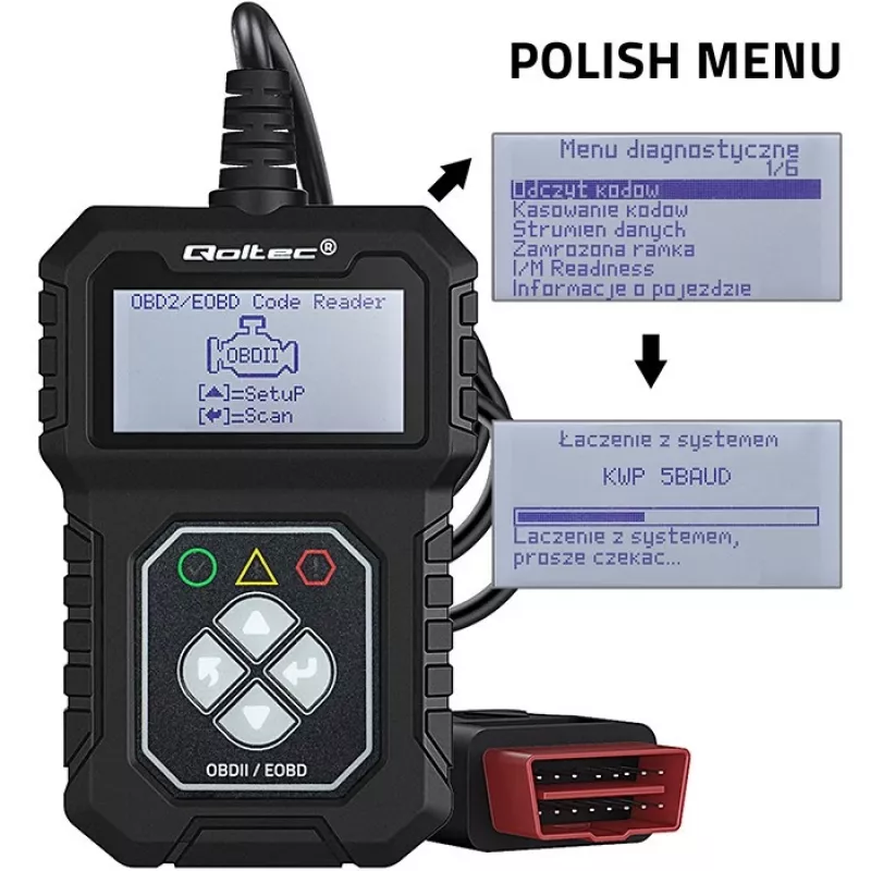 OBDII-diagnostiikkatesteri QOLTEC ProLine (malli 50684)