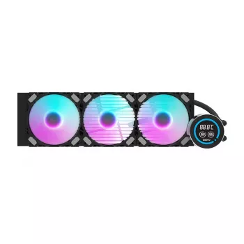 360mm tietokonejäähdytin Darkflash DN-D360 musta — 360mm nestejäähdytysjäähdytin, tuki 3x120mm tuulettimille