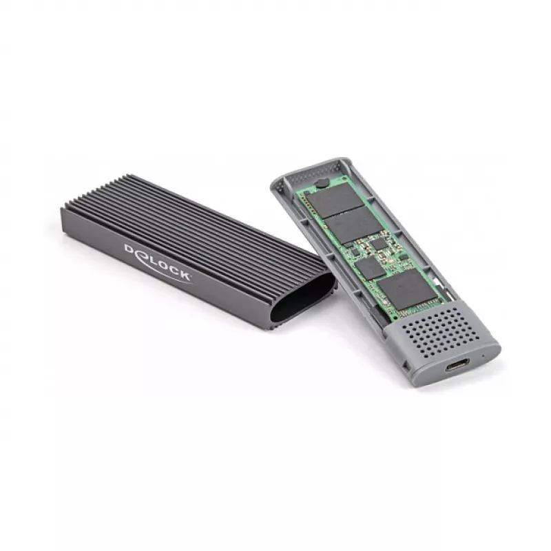 SSD-kotelo DeLOCK ulkoinen USB Type-C -combo-kotelo M.2 NVMe PCIe- tai SATA-SSD-asemalle työkaluitta