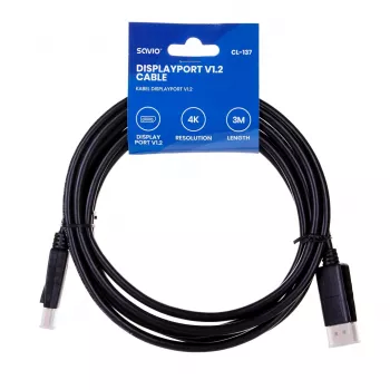 Savio CL-137 DisplayPort-kaapeli 3 m musta