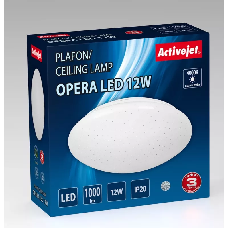 Moderni LED-kattovalaisin Activejet OPERA LED 12W