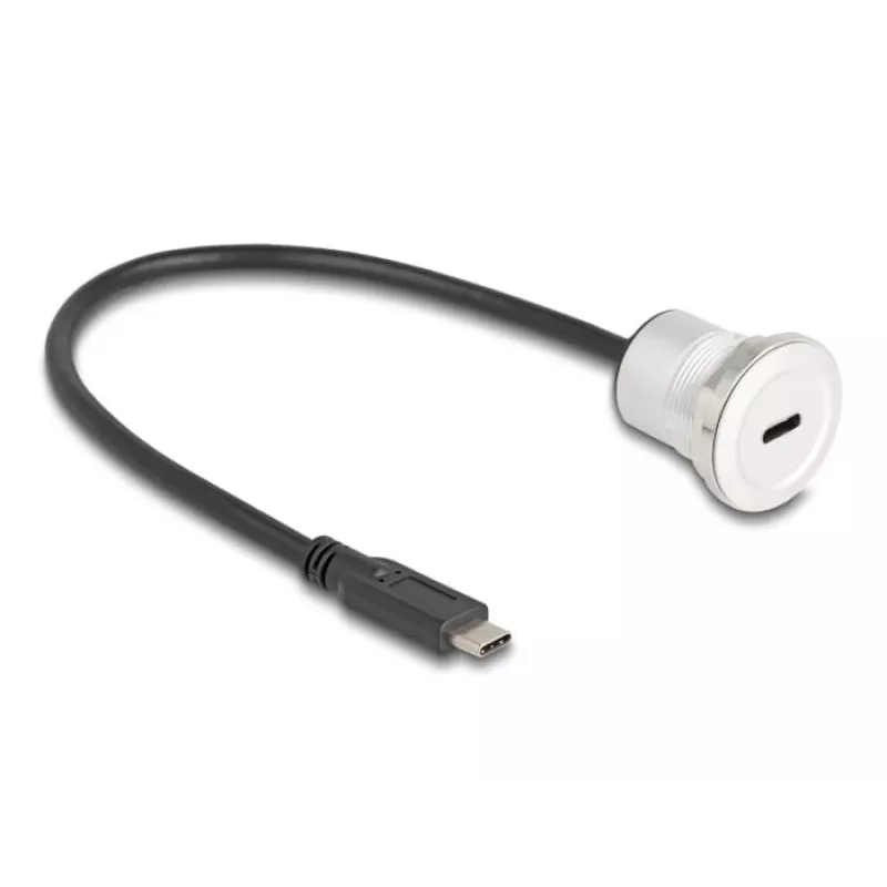 USB-kaapeli DeLOCK 88183 0,3 m USB-C musta hopea
