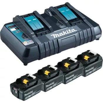 Makita DC18RD - laturi + akku 4 x - Li-Ion - 6 Ah - 108 Wh - 2 x akun lataus (199485-6)