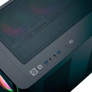 Tornikotelon AEROCOOL P500C EVO-G-BK-v1 2 karkaistulla sivupaneelilla, musta