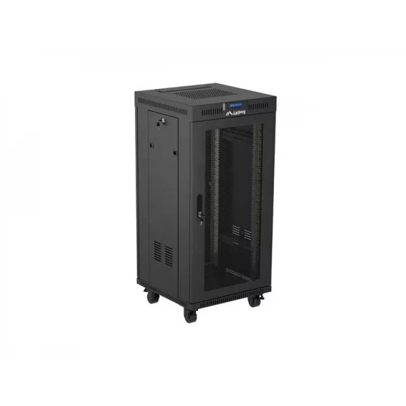 Räkkikaappi LANBERG FF01-6624-23BL 24U vapaasti seisova 19 tuumaa 600×600 mm IP20 musta