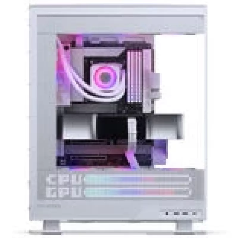 PHANTEKS Evolv X2 Matrix -tietokonekotelo, miditorni, E-ATX, karkaistu lasi, Matrix LED – valkoinen