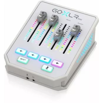 Audiomikseri TC-Helicon GO XLR Mini-WH valkoinen — kompakti USB-vokaali/liitäntämikseri striimaukseen