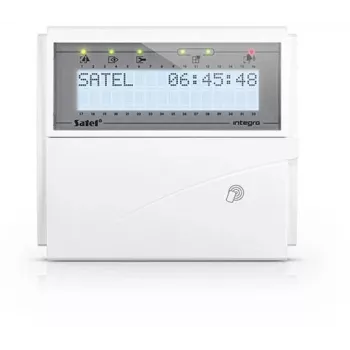 SATEL LCD-näppäimistö (valkoinen taustavalo, 125 kHz lähikortinlukija) INT-KLCDR-W