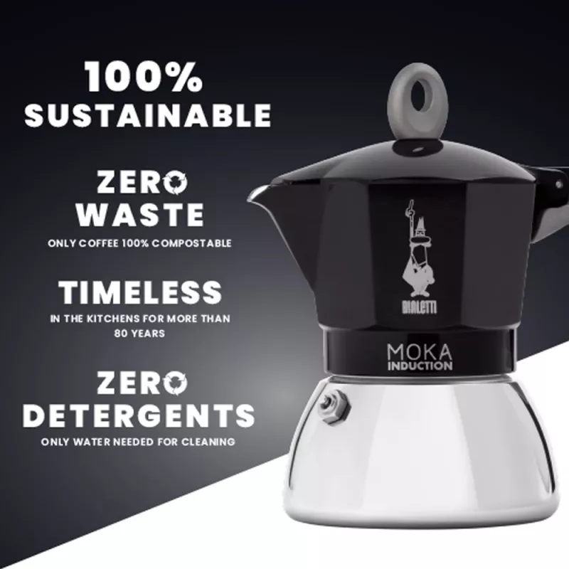 Bialetti Moka Induction mokkapannu 4 kuppia