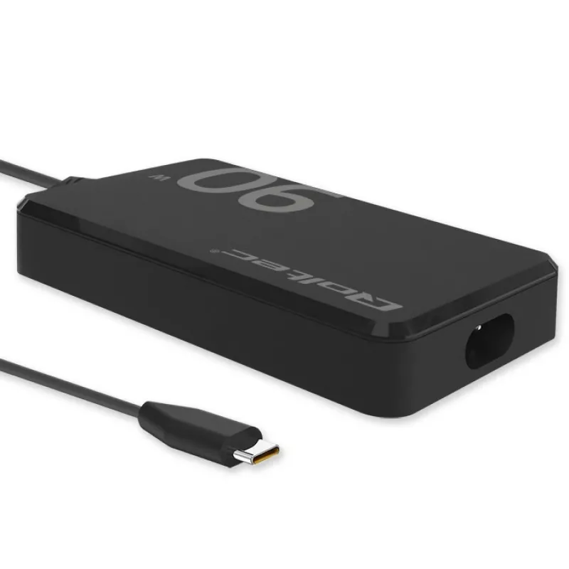Qoltec 90W GaN Super Fast SLIM seinälaturi | XP | 5-20V | 4,5A | USB-C 3.1 | kannettava | MacBook | älypuhelin | + kaapeli
