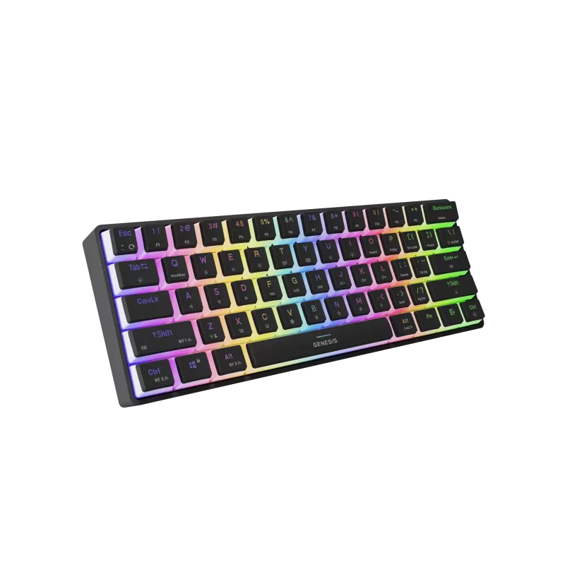 Gaming-näppäimistö genesis THOR 660 G2 — langaton (2,4 GHz, Bluetooth) ja johdollinen, kompakti asettelu