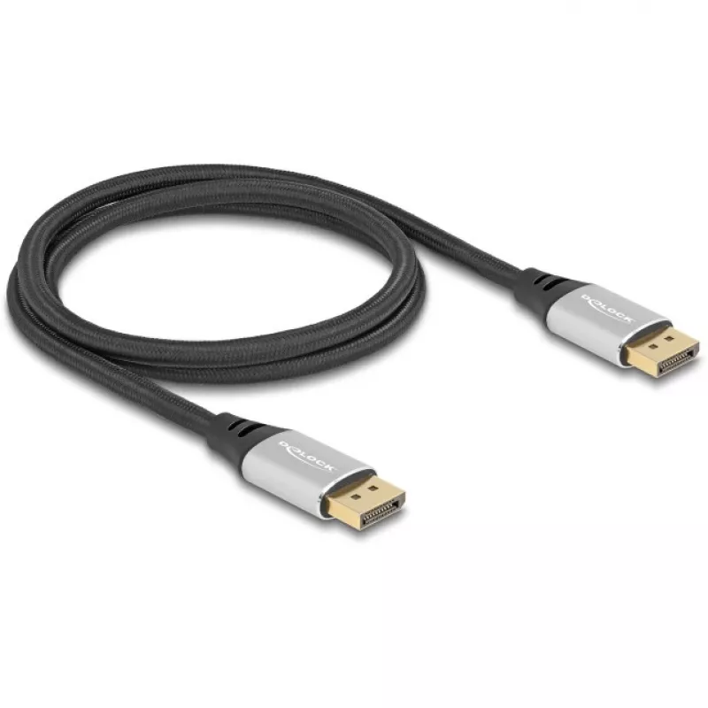 DeLOCK DisplayPort-kaapeli 16K 60 Hz 1 m hopea metalli