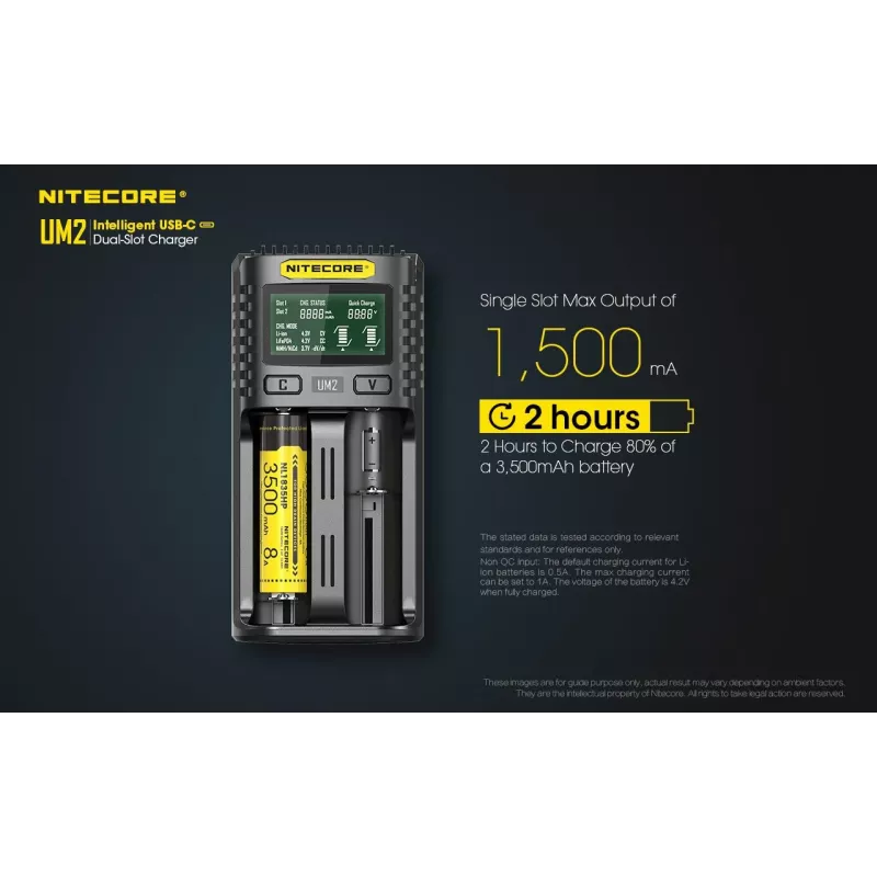 Nitecore UM2 akkulaturi kotitalousparisto DC litiumioni nikkelikadmium