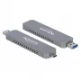 Ulkoinen kotelo M.2:lle M.2 NVMe PCIe SSD:lle, asemakotelo hopea, USB Type-C- ja Type-A-liittimellä