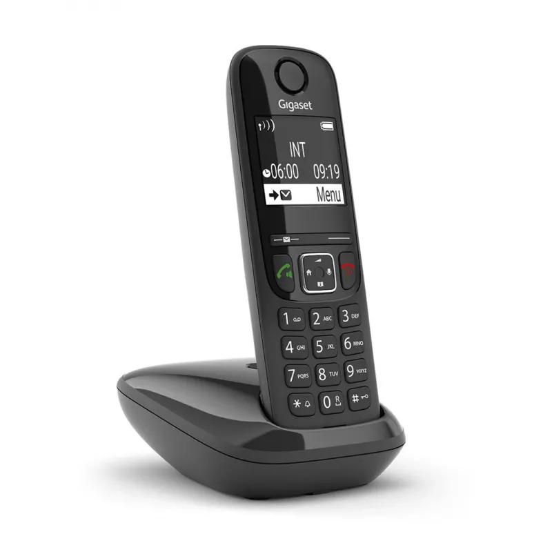 Analogi-/DECT-puhelin Gigaset AS690 numeronäyttö langaton käsiluuri musta