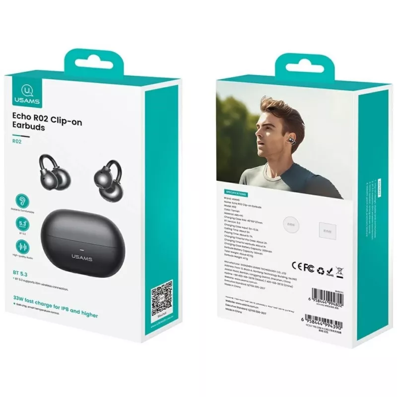 Bluetooth-kuulokkeet R02 Clip-on harmaa