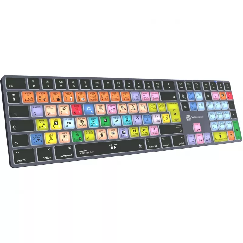 Näppäimistö LogicKeyboard Apple Logic Pro X2 Titan DE Mac — LKB-LOGXP2-TM-DE, saksalainen asettelu