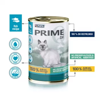 PUPIL Prime runsaasti lohta ja forellia - märkäruoka kissoille - 400 g