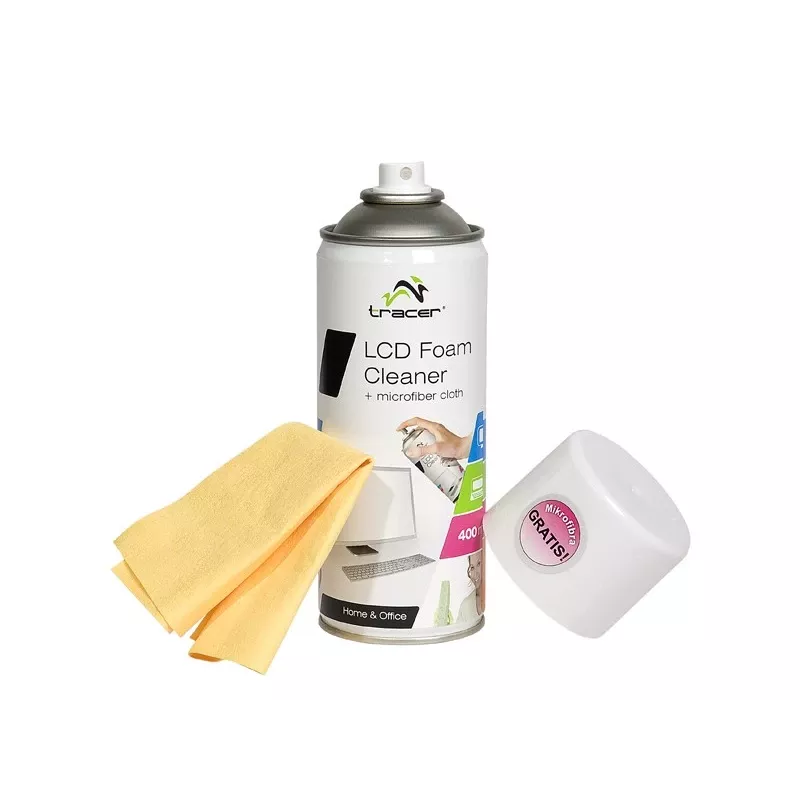 LCD-vaahtopuhdistusaine 400 ml + mikrokuituliina