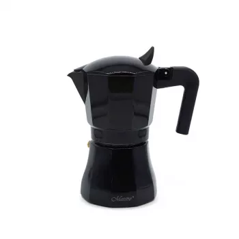 Mokapannu Maestro MR-1658-3 – alumiininen espressokeitin, 3 kupillista (0,15 l), musta, taittuva kansi