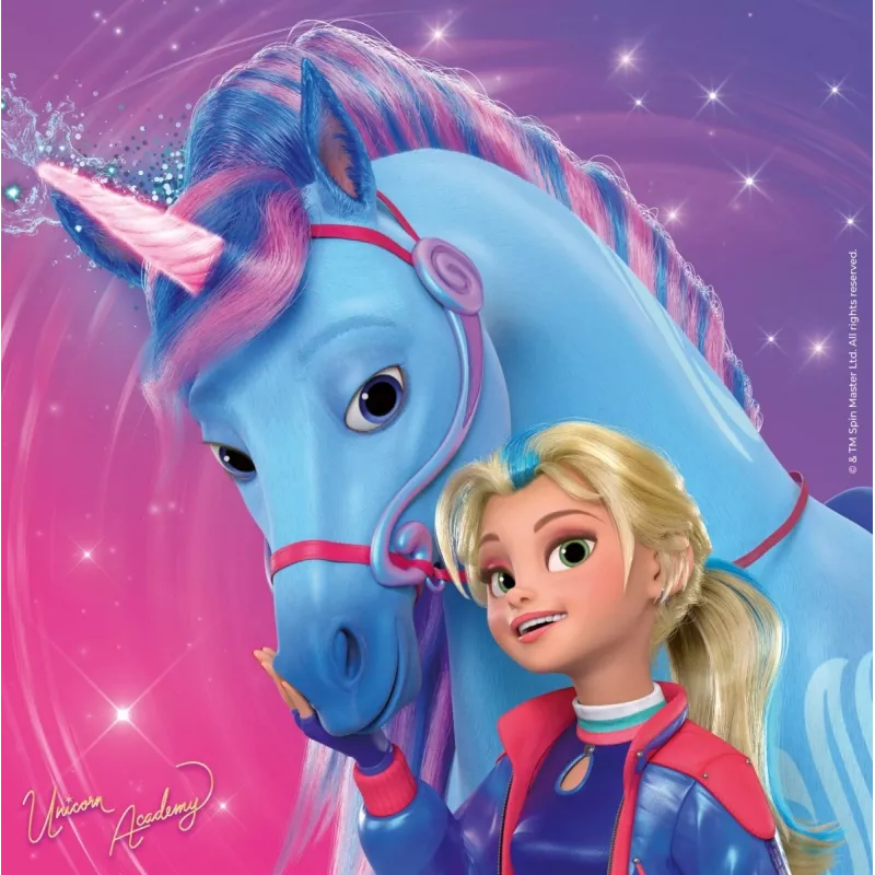 Palapeli Ravensburger Unicorn Academy – 3 x 49 palaa, setti lapsille