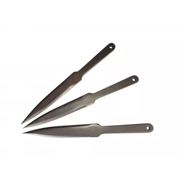Urheiluheittoveitsi KAL22 LIDER 3 kpl setti — seosteräs, 275 mm pituus, 165 mm terä, 50 HRC, 240 g, hopeaviimeistely
