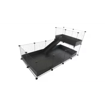 C&C modulaarinen häkki yksitasoinen 4x2 + parvi 2x1 + musta ramppi