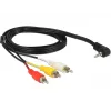 Videokaapeliadapteri DeLOCK 84504 1,5 m 3,5 mm 3 x RCA musta