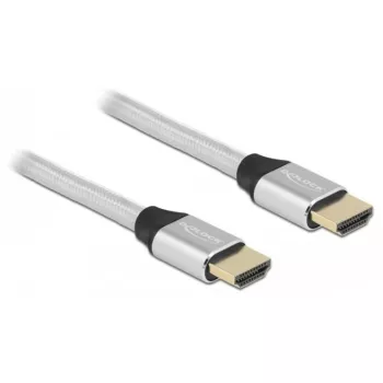 Delock - Ultra High Speed - HDMI-kaapeli - HDMI uros - HDMI uros - 50 cm - kolmoiseristys - hopea - kullatut liittimet, tukee 8