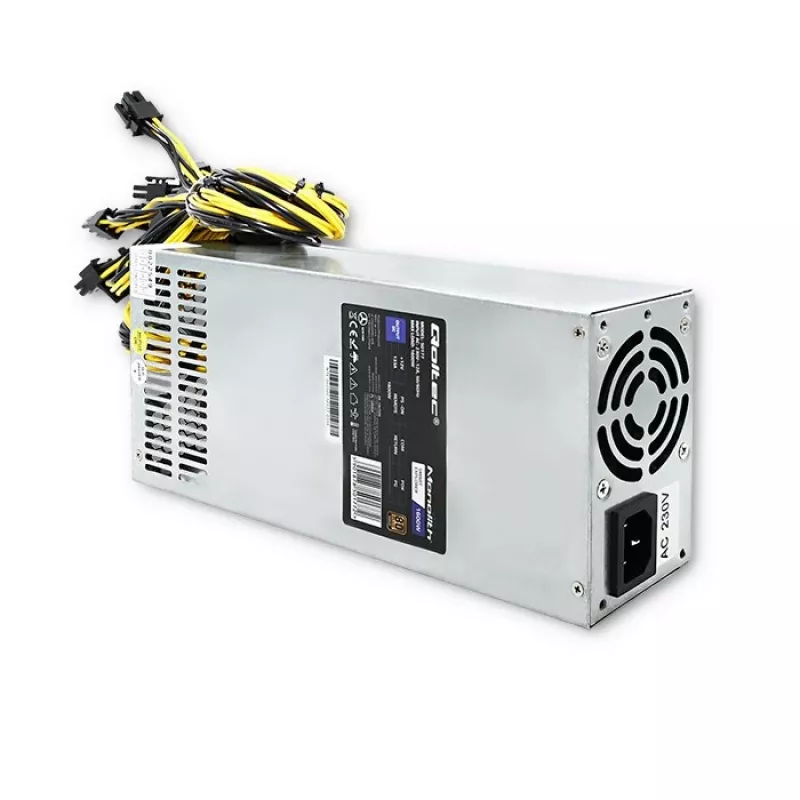 Qoltec 50177 PCI-E-virtalähde Smart 1600W | 80 Plus Gold - Data Mining