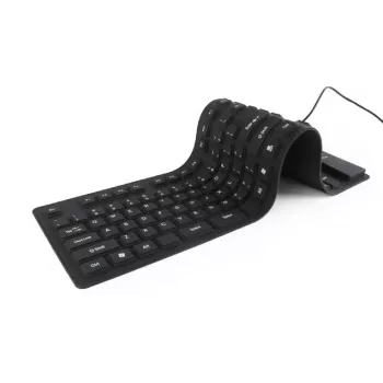 Silikoninäppäimistö USB+PS/2 musta