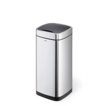 Suorakaiteen muotoinen roskakori Durable NO TOUCH 35L ruostumaton teräs musta hopea