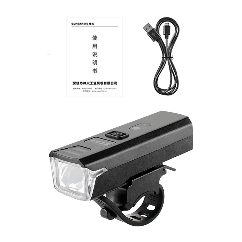 Polkupyörän valo Superfire BL56-A — kompakti ladattava LED-etuvalo