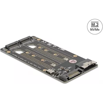 DELOCK SFF-8654 8i → 2x M.2 Key M NVMe SSD -muunnin, malli 64295