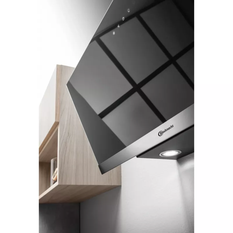 Bauknecht RBHVP 83 LM K seinäliesikupu, 80 cm, poisto/kierrätys, LED, musta/ruostumaton teräs