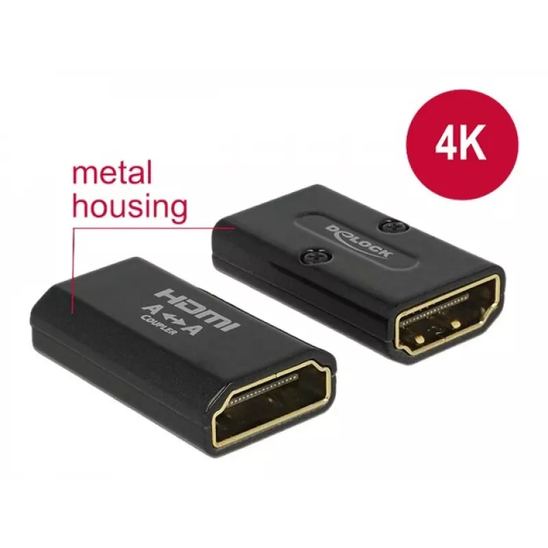 DELOCK adapteri High Speed HDMI with Ethernet - HDMI-A naaras > HDMI-A naaras 4K sukupuolen vaihtaja musta
